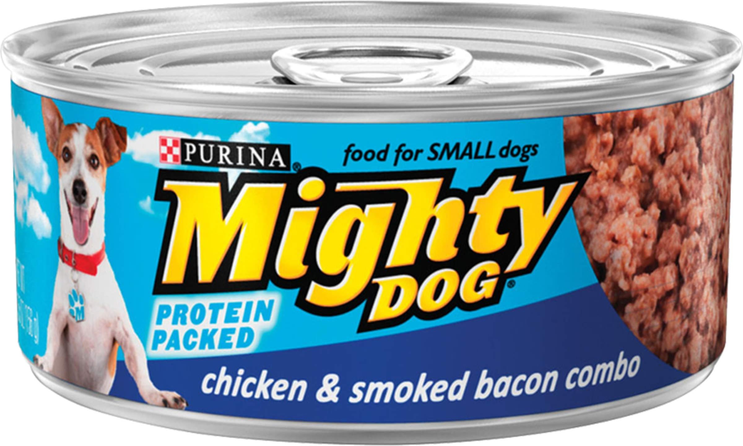 Purina Mighty Dog Small Breed Wet Dog Food, Chicken & Smoked Bacon Combo - (24) 5.5 oz. Pull-Top Cans
