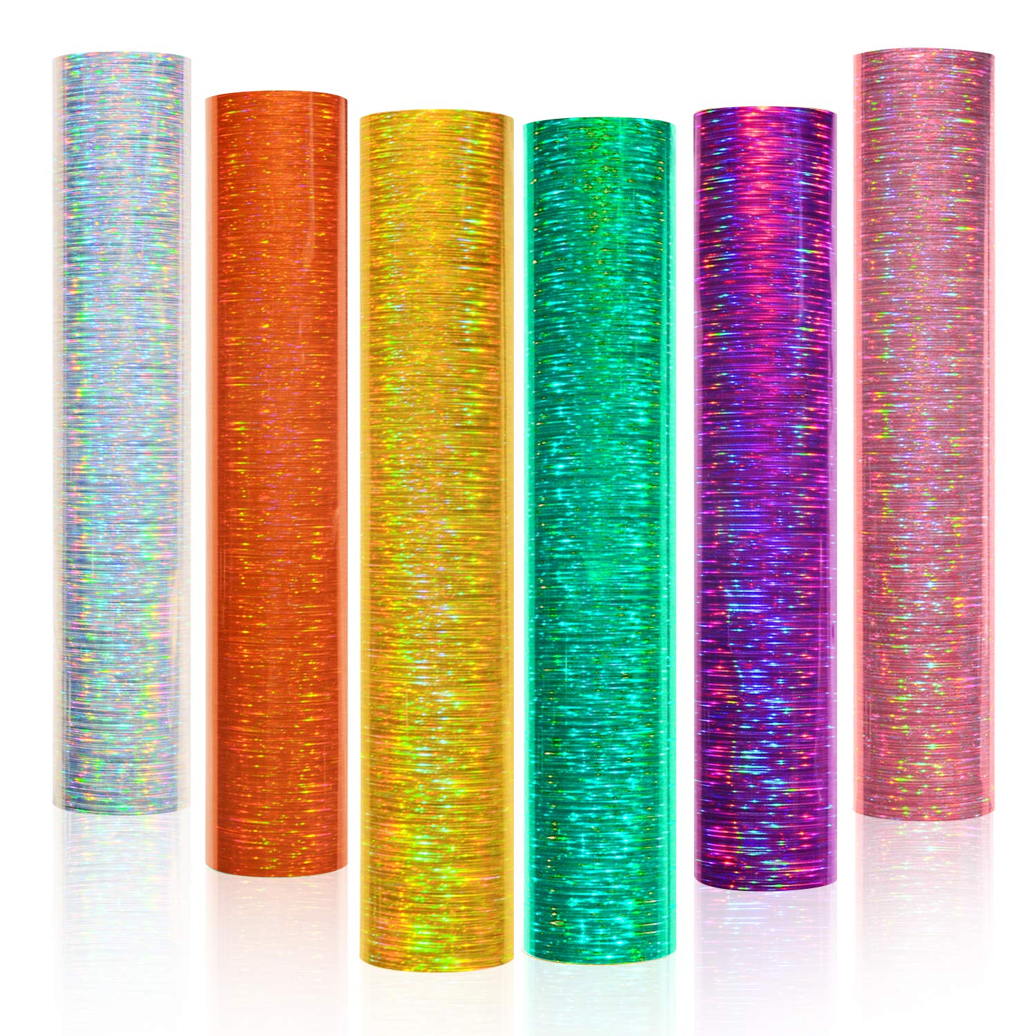 GIRAFVINYL Black Permanent Vinyl Bundle 12” X12” 6Sheets Different Style Black Adhesive Vinyl for cricut,Easy to Weed Black Craft Vinyl for DIY, Home,Car Decor,Tumbler