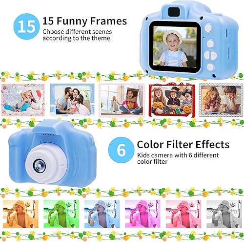 Miniatura 6 de Cámara para niños, cámara submarina impermeable para niños de 3 a 12 años, pantalla IPS de 2 pulgadas, 1080P HD, cámara de video digital para niños,