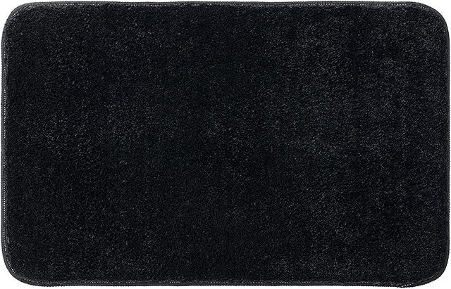 MIULEE Bath Mats Non Slip Bathroom Mats Shower Mat Absorbent Bathroom Rug Small Rug Door Mat Inside Kitchen Rugs Carpet Mat for Bathroom Bedroom Kitchen Entrance 40x60 cm Black