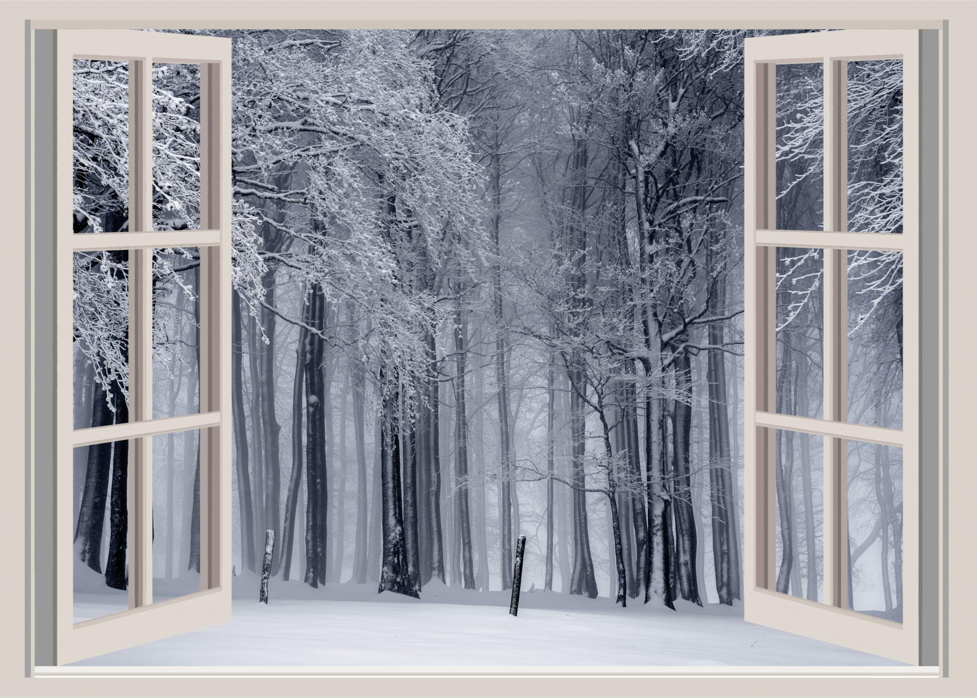 Amazon.co.jp: ND 雪景色 タペストリー 冬 雪原 雪化粧 季節 風景 景色