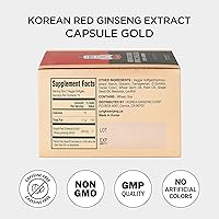 Vista 7 de JUNG KWAN JANG Cápsula de Extracto de Ginseng Rojo Coreano Oro - Suplementos de Energía Veganos - Sin Cafeína y No GMO (600mg, 150 Cápsulas)
