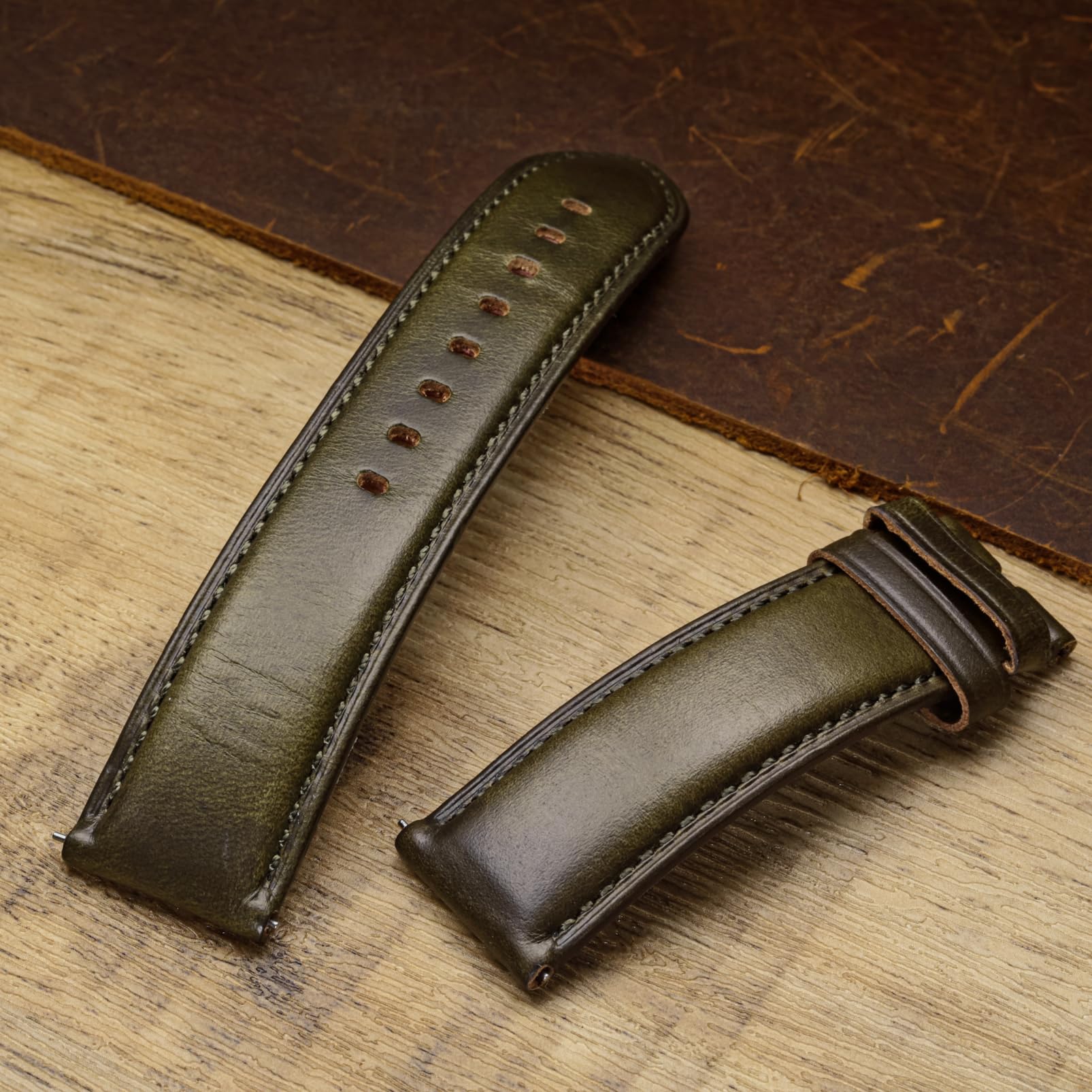 Bracelets de montre en cuir, sangle de montre en cuir Horween pour hommes femmes,18mm,20mm,22mm rapide libération à la main sangle de montre de remplacement Vintage doux