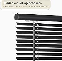 Vista 3 de Achim Home Decor - Mini persiana inalámbrica con filtro de luz, 34 pulgadas de ancho, 48 pulgadas de largo, 1 pulgada de tamaño de listón, negro