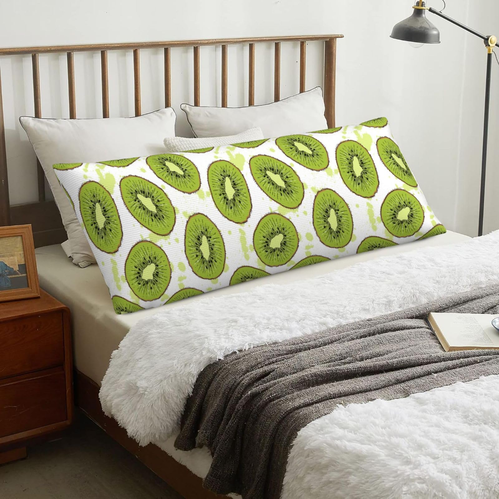 Kiwi Fruit, Body Pillow Cover with Zipper,Long Body Pillowcase 20 x 60 in