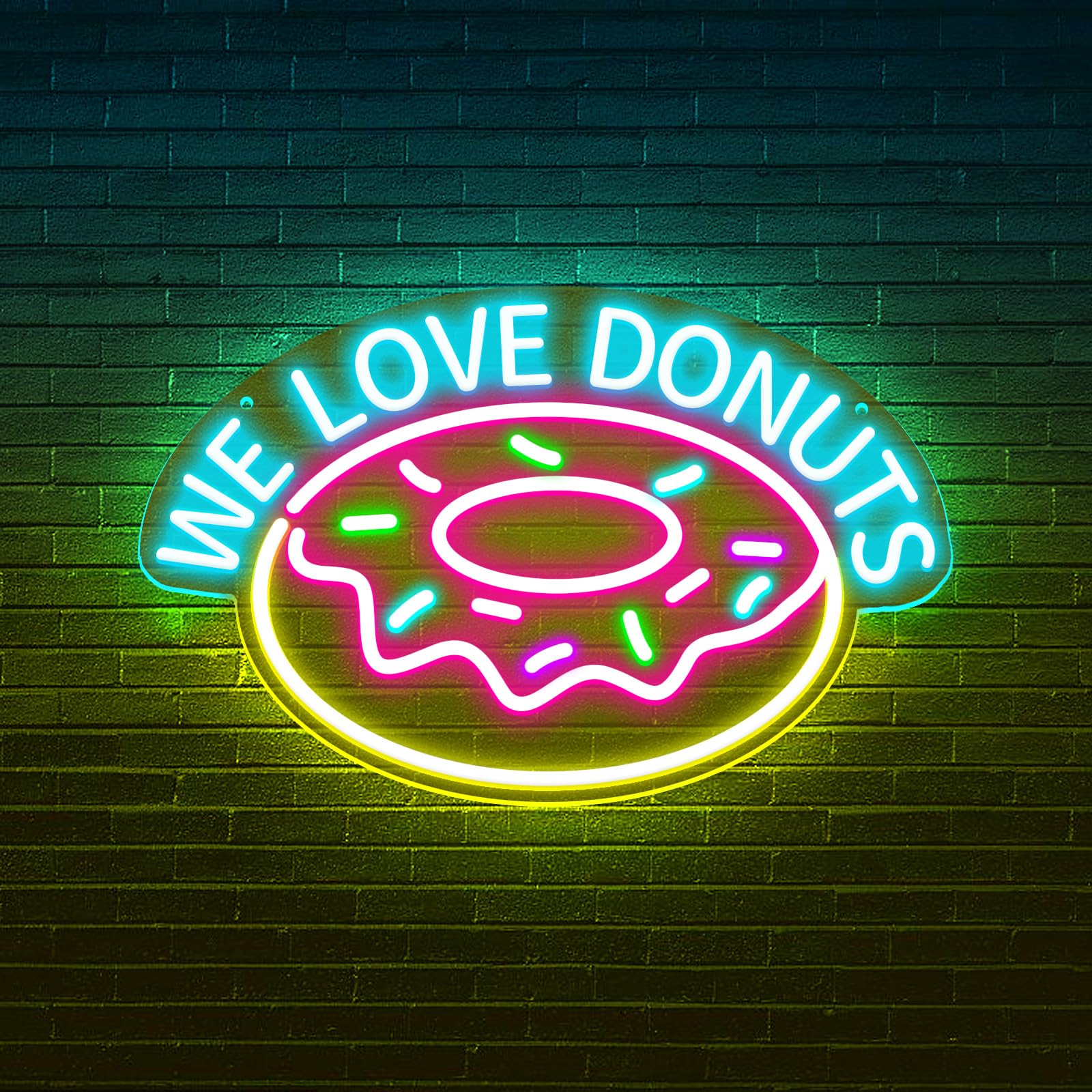 Donut Neon Sign LED Neon Light - Customizable Colors, Wall Hanging Decor for Home, Bedroom, Cafe, Bakery - Energy Saving, Easy Installation, Gift for Birthday/Christmas 14.57x9.25 Inch — image 1