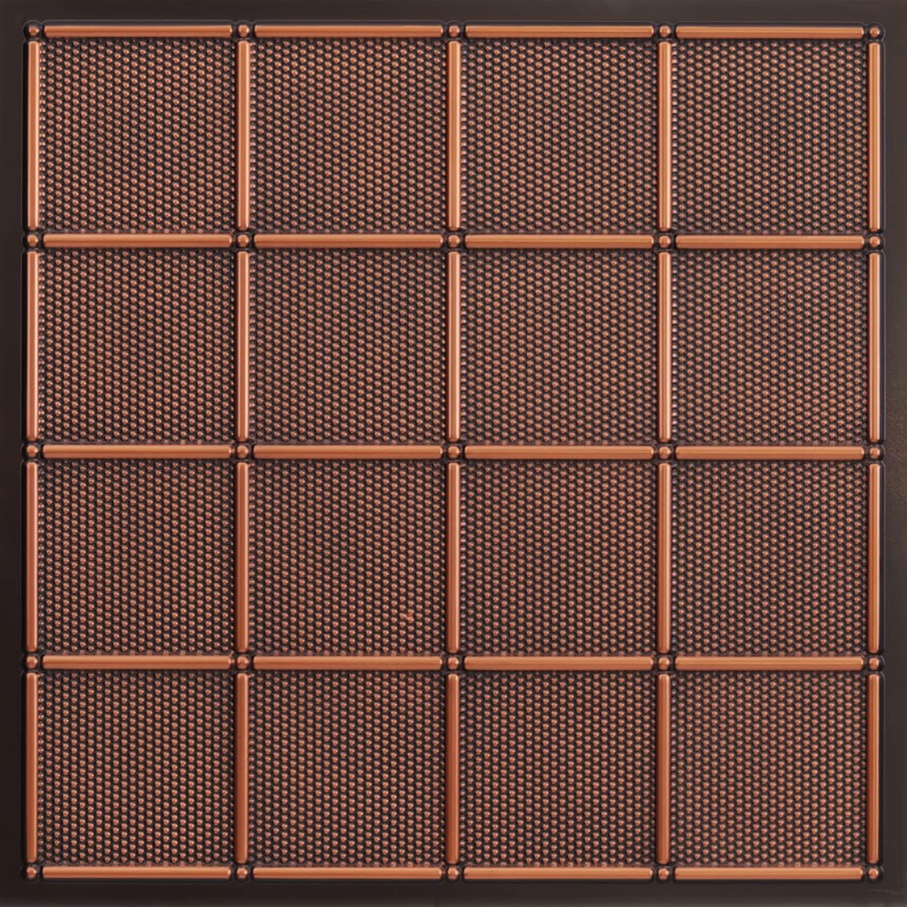 339 Soho PVC 2' x 2' Glue-up or Lay-in Ceiling Tile (Covers / 40 sq.ft), Antique Copper, 10 Piece