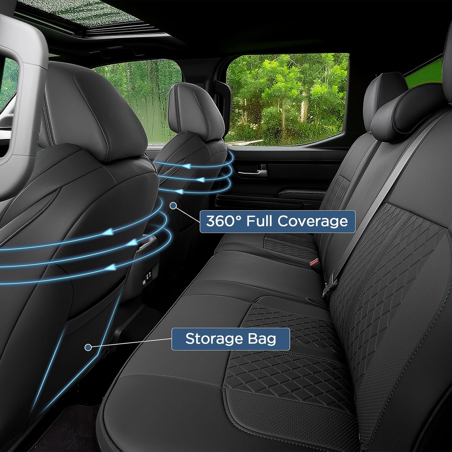 Seat Covers for Toyota Tacoma 2024 2025 2026 (Double Cab, Gas Only) Faux Leather Waterproof Pickup Truck Seat Covers for Tacoma 4th Gen Accessories SR SR5 TRD Limited