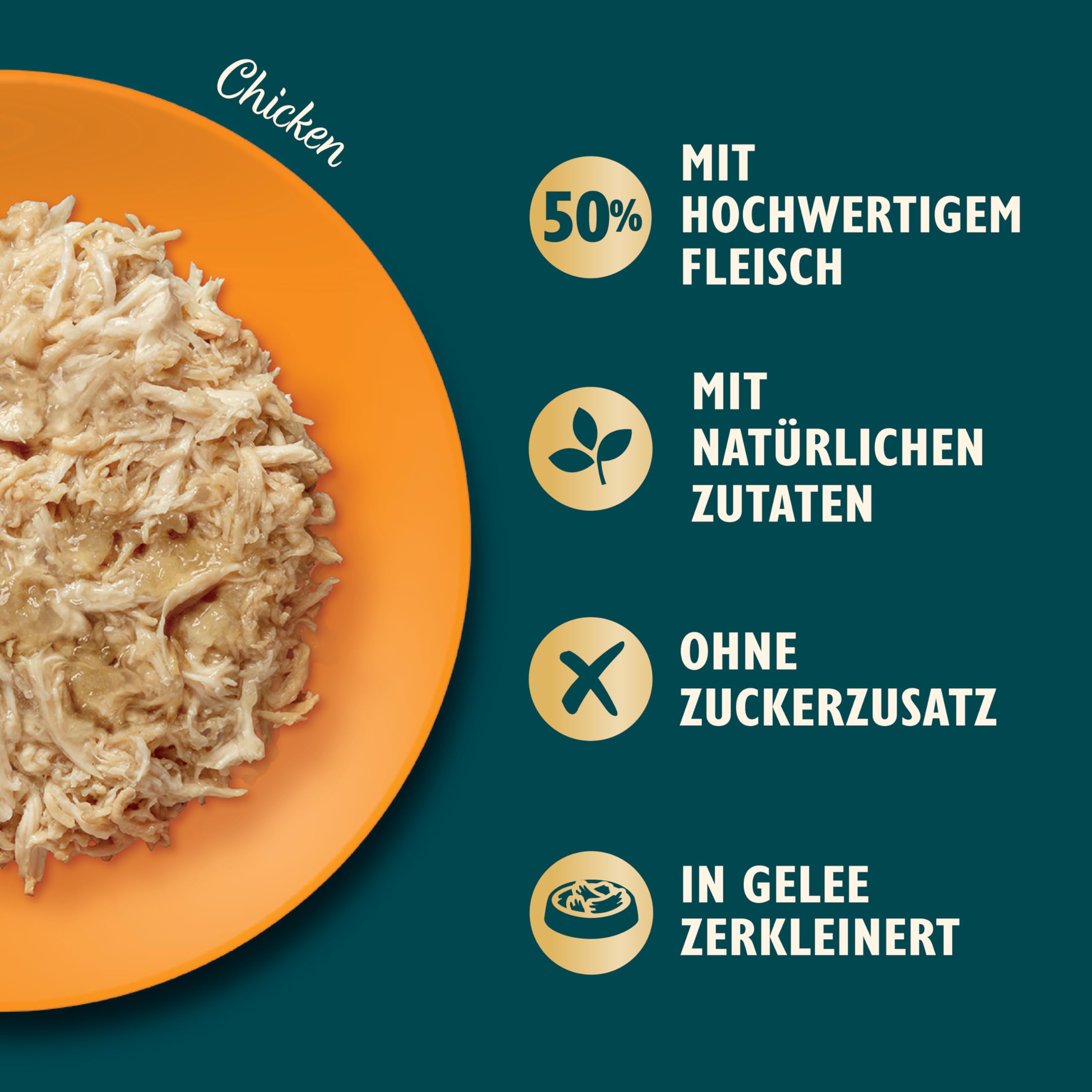 Lily’s Kitchen Aus Natürlichen Zutaten hergestellt Zerkleinerte Filets in Gelee mit Hühnchen Ausgewachsen Nassfutter für Katzen 70 g Dose
