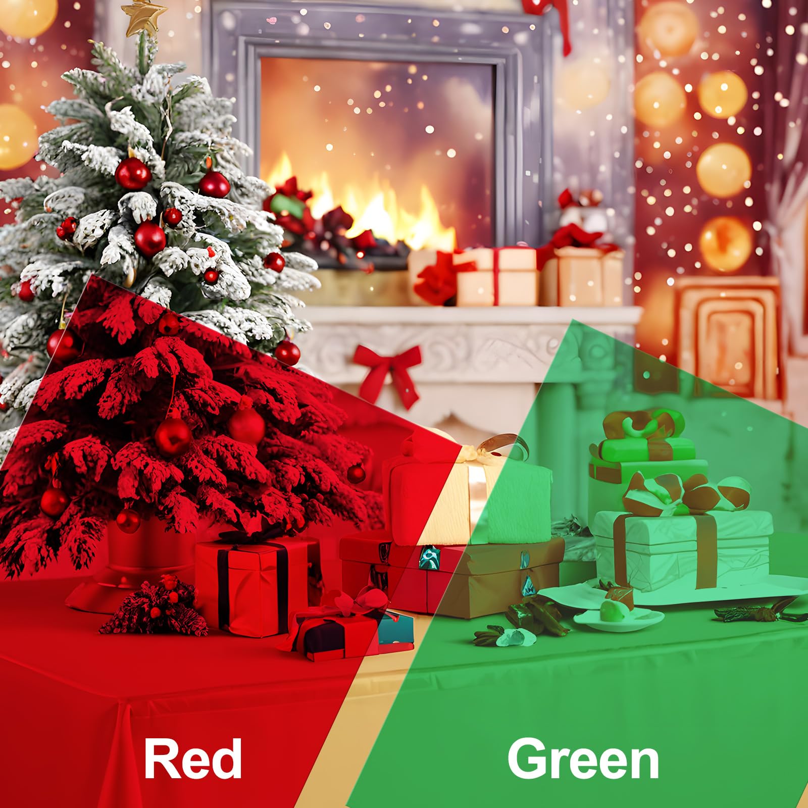 (10 pezzi) filtri per luce in gel, colore rosso e verde, filtri in plastica trasparente, 21 x 28 cm, per film, video, foto, palcoscenico (Natale)