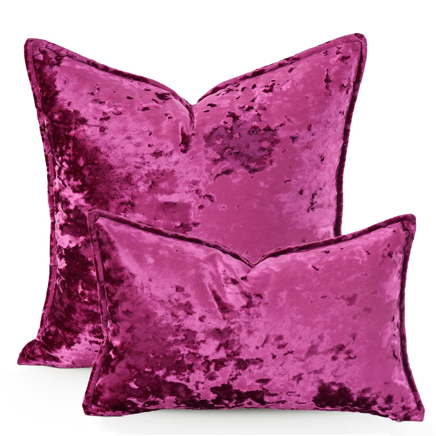 Yonous Premium Series, Crushed Velvet Cushion Covers, Luxury Thick Throw Pillow for Home Decor Hot Pink, 18 x 18 Inch / 45 x 45 cm - Image 2
