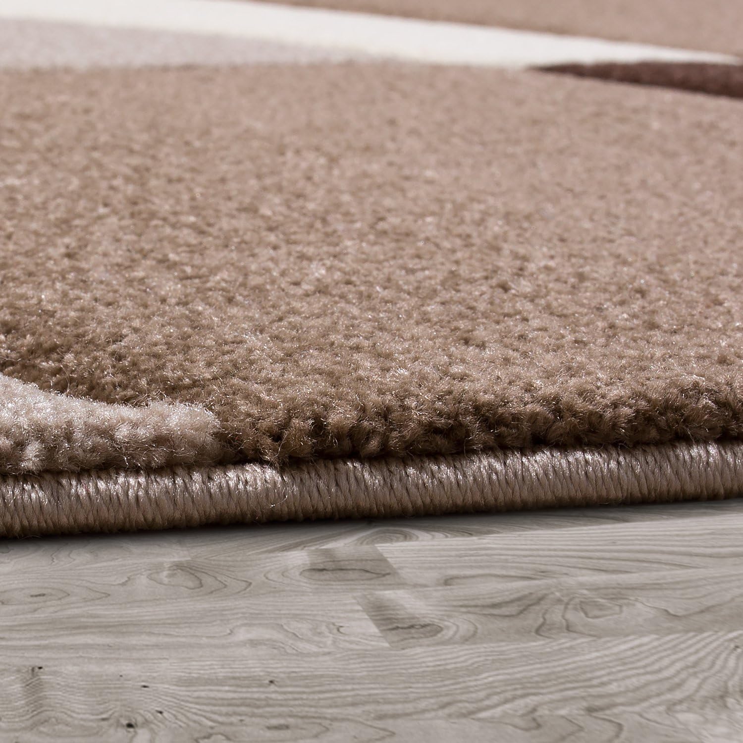 Paco Home Modern Area Rug with Artful Pattern in Brown Cream, Size: 6'7" x 9'6"