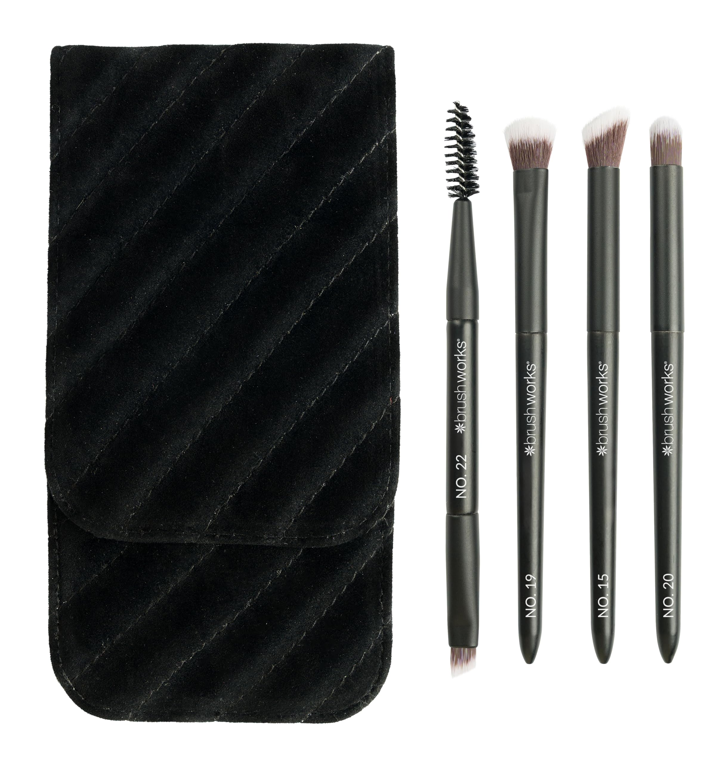 Brushworks Mini Travel Eye Brush Set, Black - Image 2