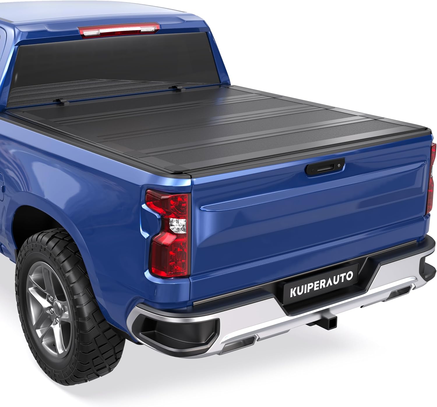 KUIPERAUTO 6.7FT Low-Profile Hard Truck Bed Quad-Fold Tonneau Cover Compatible for 2019-2025 2026 Chevrolet Silverado GMC Sierra 1500 - Hard 4 Fold Bed Cover 6.7 FT Bed On Top (78 inch)