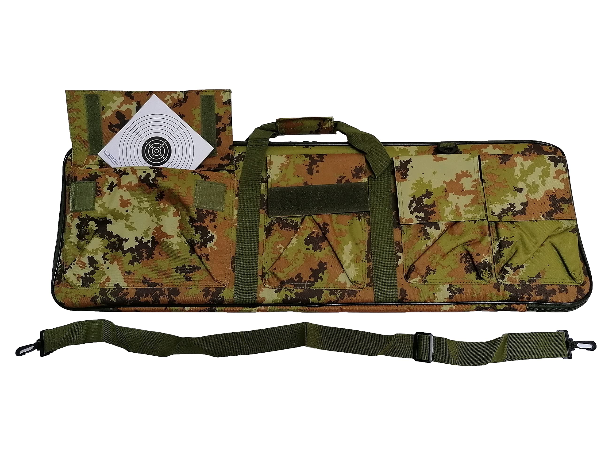 Borsa Porta Fucile Carabina Sacca Custodia Vegetato Italiano Vegetata Softair Soft Air con Tasche Imbottitura 88 cm Capiente Grande e Bersagli