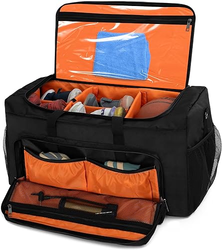 Miniatura 8 de TORIBIO Bolsa de lona deportiva Bolsa de gimnasio Bolsa de viaje deportiva, Negro -, Viajes