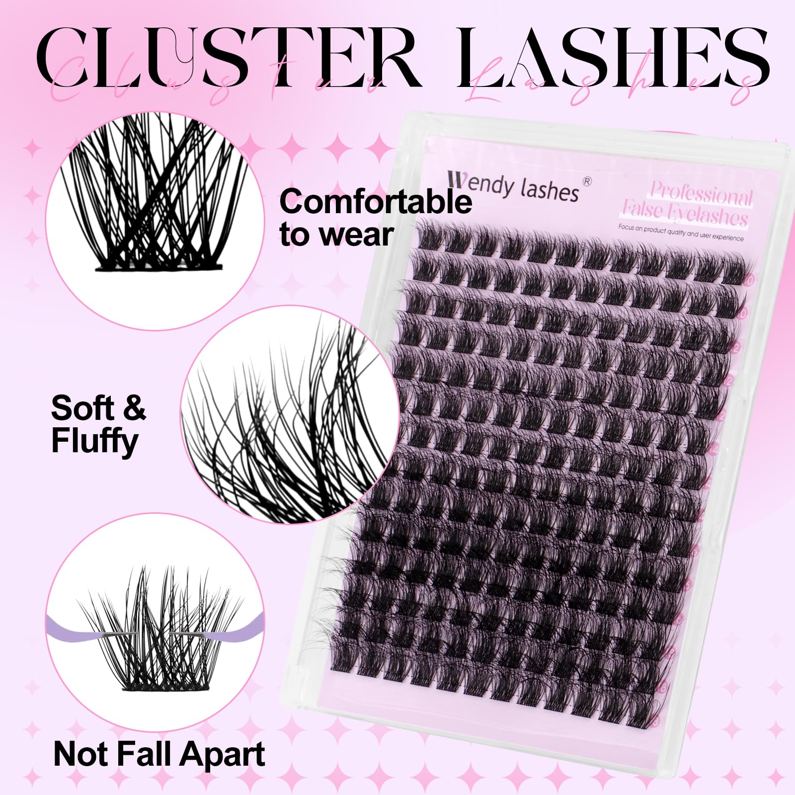 Cluster Lashes 3D Effect Individual Eyelashes Natural C9-10-18mm Mixed Wispy Lash Clusters Reusable DIY Lash Extension at Home(FKDP-lash-C9-3D) - Image 4