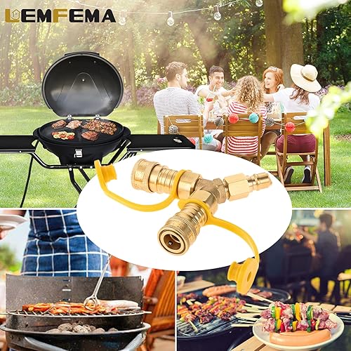 Miniatura 7 de Adaptador de conexióndesconexión rápida de gas natural con divisor en Y de 38 pulgadas, adecuado para sistemas de gas natural o propano de baja