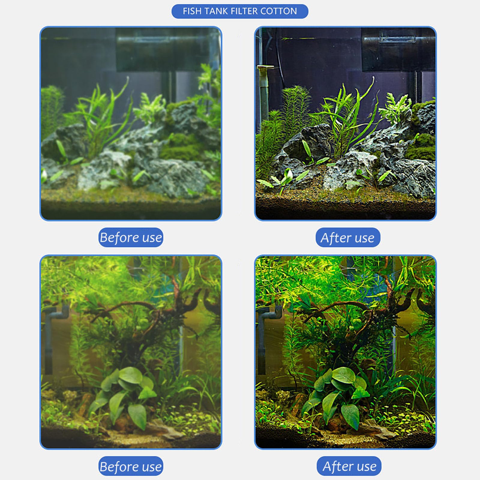 Spugna Filtrante, Schiuma Ricambio Filtro per Pompa, Acquario Accessori Filtraggio Spessore 40 mm, 10 PPI, Grana Grossa (50 x 100 x 4cm*10pcs)