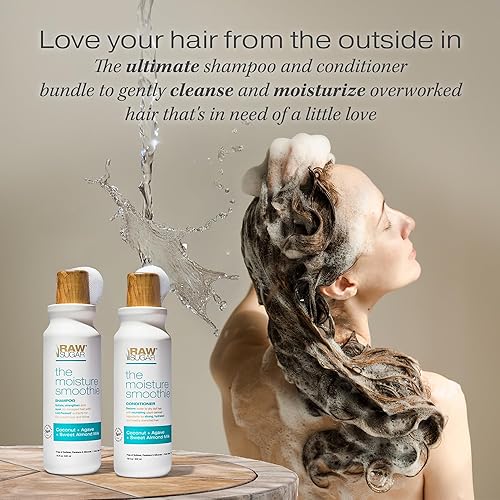 Miniatura 10 de Raw Sugar The Moisture Smoothie Home + Travel Hair Shampoo & Conditioner + Hair Mask Bundle - Cuidado del cabello para cabello seco dañado, tamaños