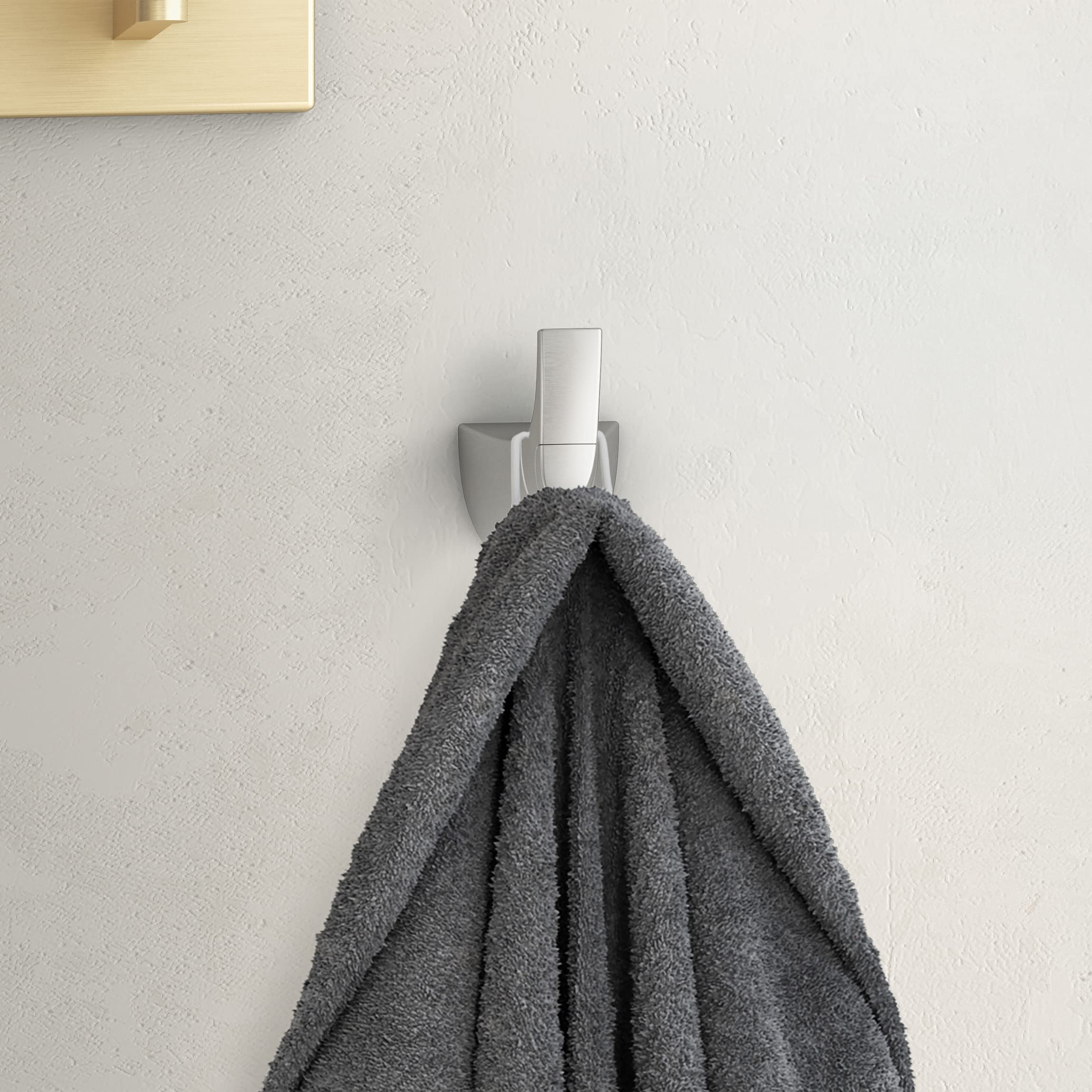 PFISTER Karci Bathroom Towel Hook Robe Hook Coat Hook, Wall-Mounted, Screw-in, Spot Defense Brushed Nickel Finish, BRHKA0GS - Image 3