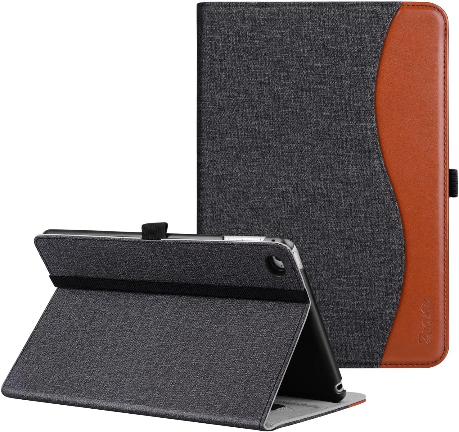 Ztotop iPad Mini 4 Case, Leather Folio Stand Protective Case Smart Cover with Multi-Angle Viewing, Paperwork Card Pocket, Functional Elastic Strap for iPad Mini 4 - Denim Dual Color