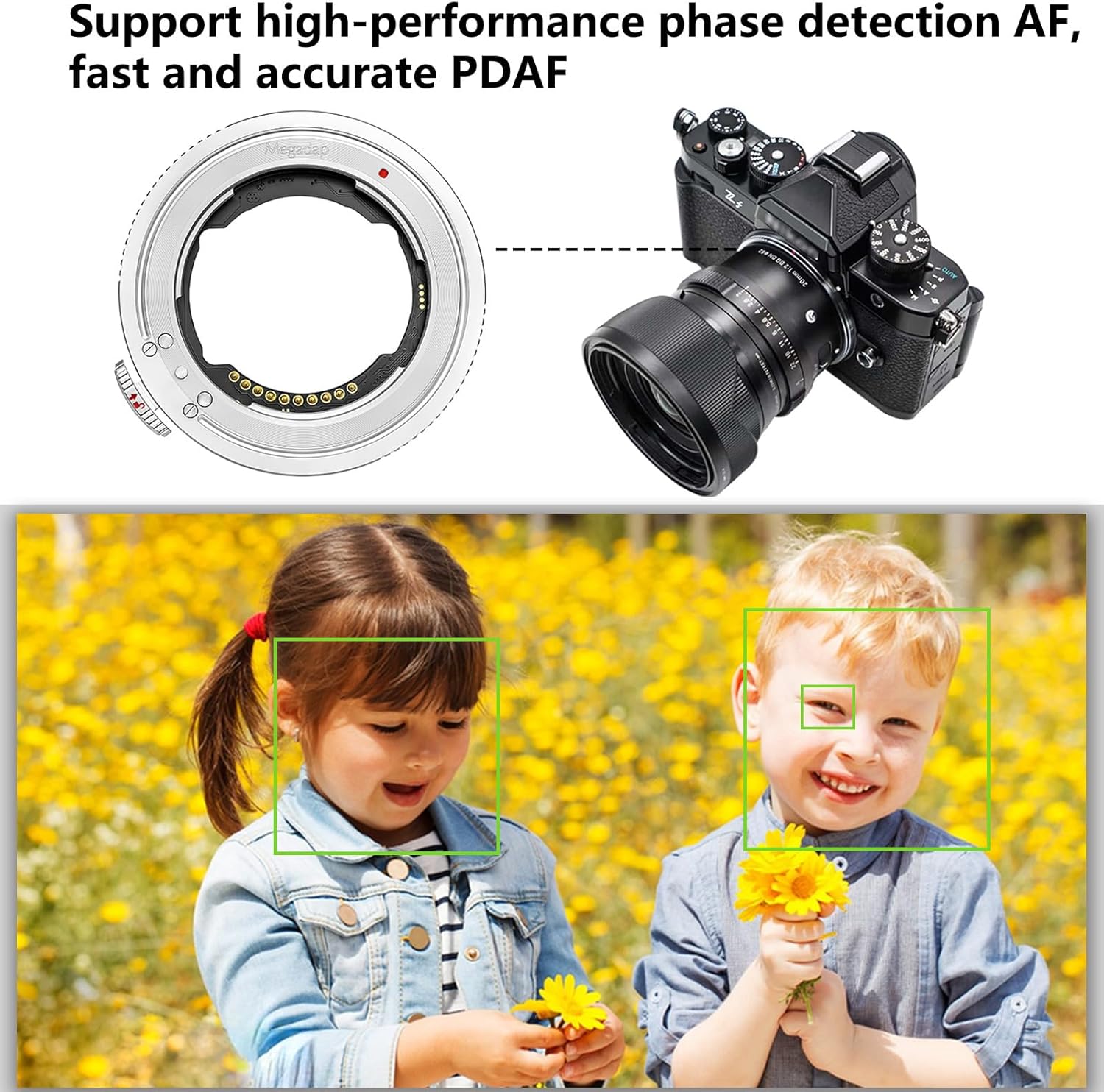 Megadap ETZ21 PRO+，ETZ21 Pro Plus Autofocus Lens Adapter Built-in Electronic Aperture Compatible with Nikon Z Camera ZR Zf Z9 Z8 Z6III Z7II Z7 Z6II Z6 Z5 Z50 ZFC for Sony Sigma Tamron FE Series Lens