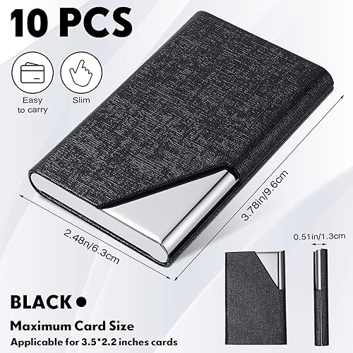 Miniatura 2 de 10 tarjeteros con cierre magnético, de piel sintética, de acero inoxidable, para múltiples tarjetas, cartera delgada para tarjetas de visita para