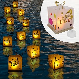 10-Set DIY Floating Water Lanterns Kit Decorative Candle Lanterns with C...