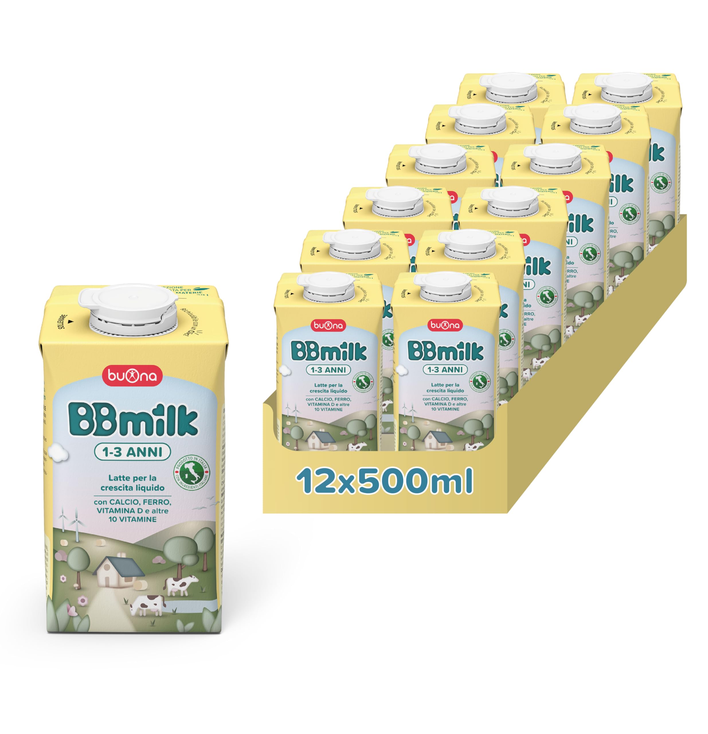 Buona Bb Milk 1-3 anni Liquido Alimento a Fini Medici Speciali per Lattanti Coliche, Stipsi e Disturbi Gastrointestinali Minori Con Postbiotico Latte 1 Liquido Pronto all’Uso dalla Nascita
