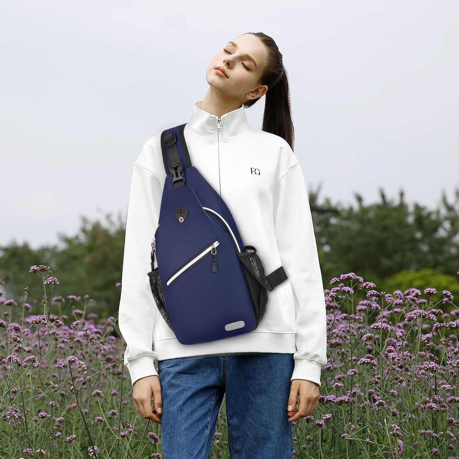 MOSISO Sling Backpack, Multipurpose Crossbody Shoulder Bag Travel Hiking Daypack - Image 8