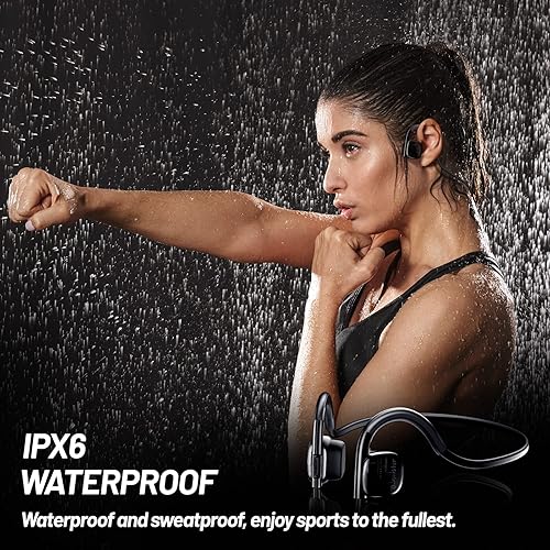 Miniatura 3 de Auriculares de conducción ósea, auriculares deportivos de oído abierto inalámbricos con micrófono, Bluetooth 5.3, IPX6 impermeable, calidad de