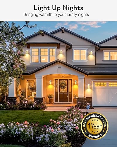 Miniatura 62 de VIANIS Accesorios de iluminación exterior negros para montaje de pared para casa, paquete de 2 luces de porche al aire libre del atardecer al