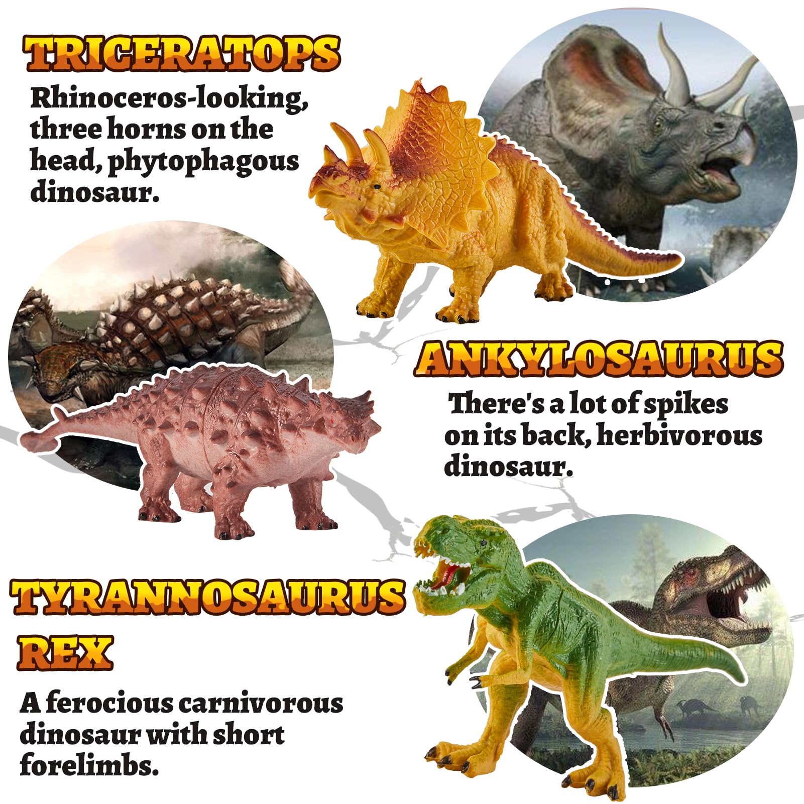 TOEY PLAY 12 Pezzi Dinosauro Giocattolo Gigante, Figure Dinosauri Set con Alberi, T-Rex, Triceratop, Giochi Dinosauri 3 4 5 6 Anni, Regalo per Bambini Ragazzi Ragazze