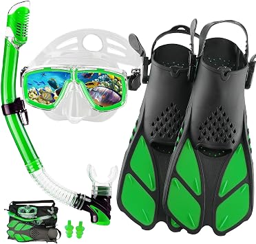 Snorkeling Gear for Adults with Bag Anti-Fog Snorkel Sets for Travel