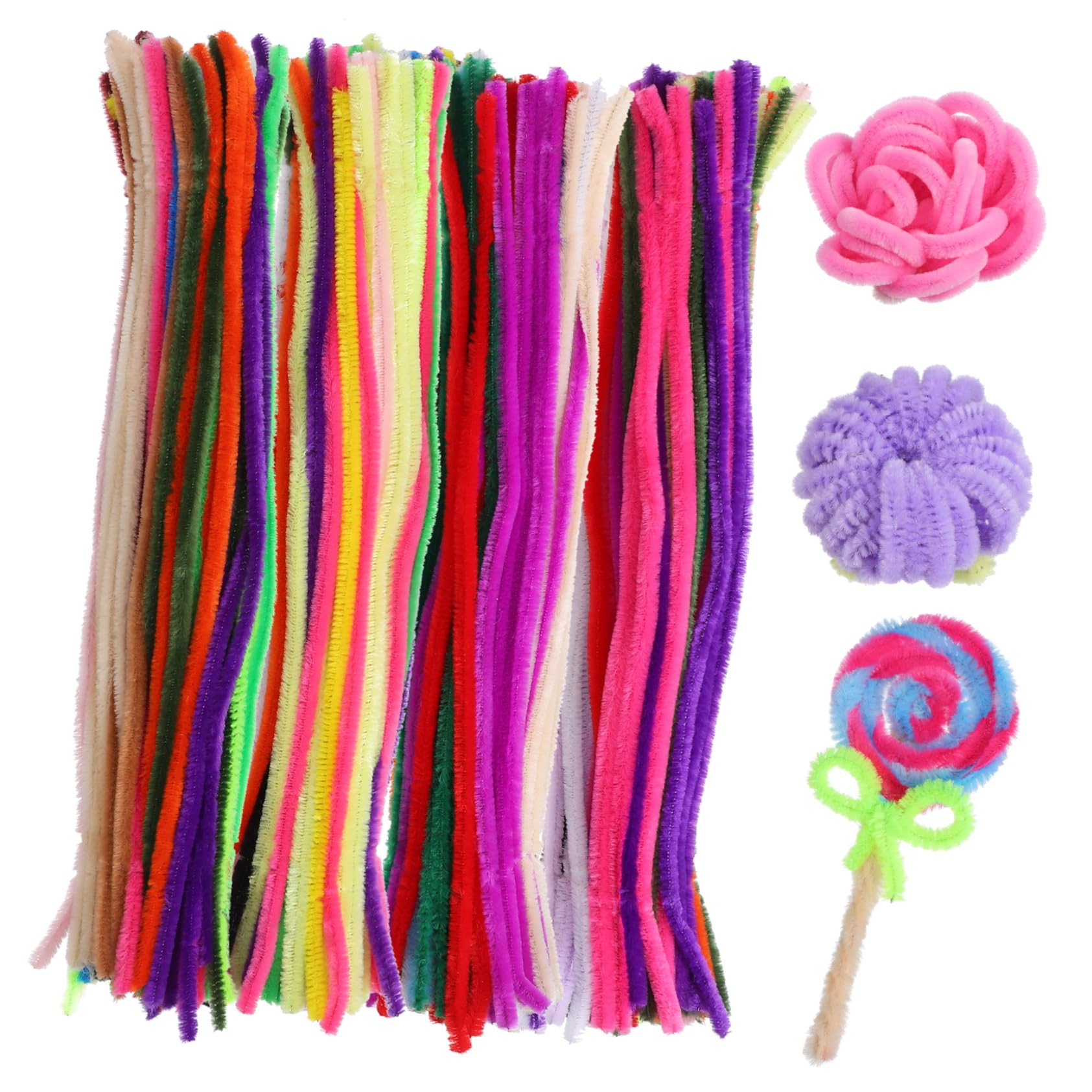 DOITOOL Material Pack Pcs Soft Fuzzy Sticks Assorted Craft Pipe Cleaners Options