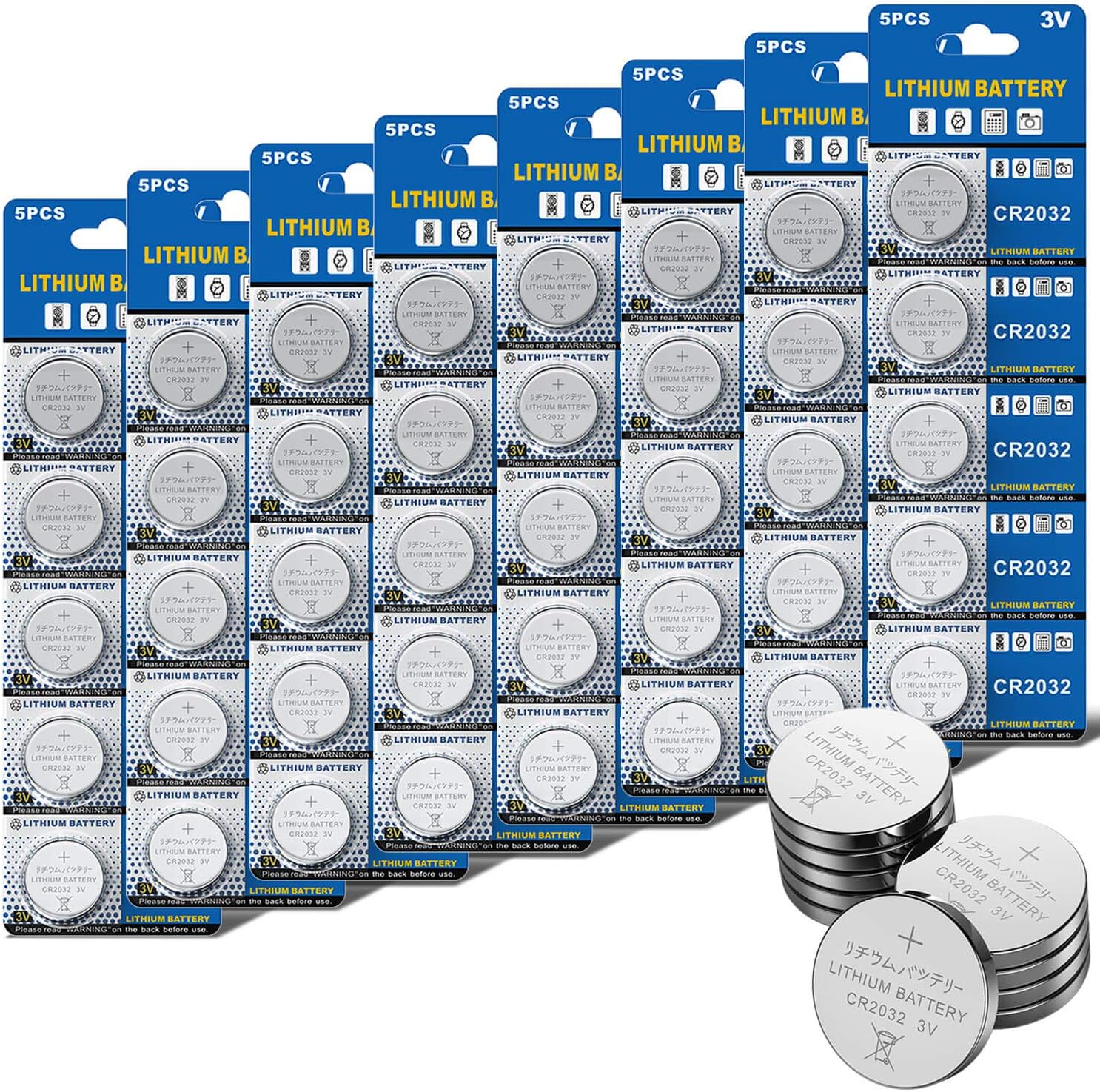 GutAlkaLi CR2032 Lithium 3V Battery, Electronic Coin Cell Button for Toys Calculators Watches (40 Pcs)