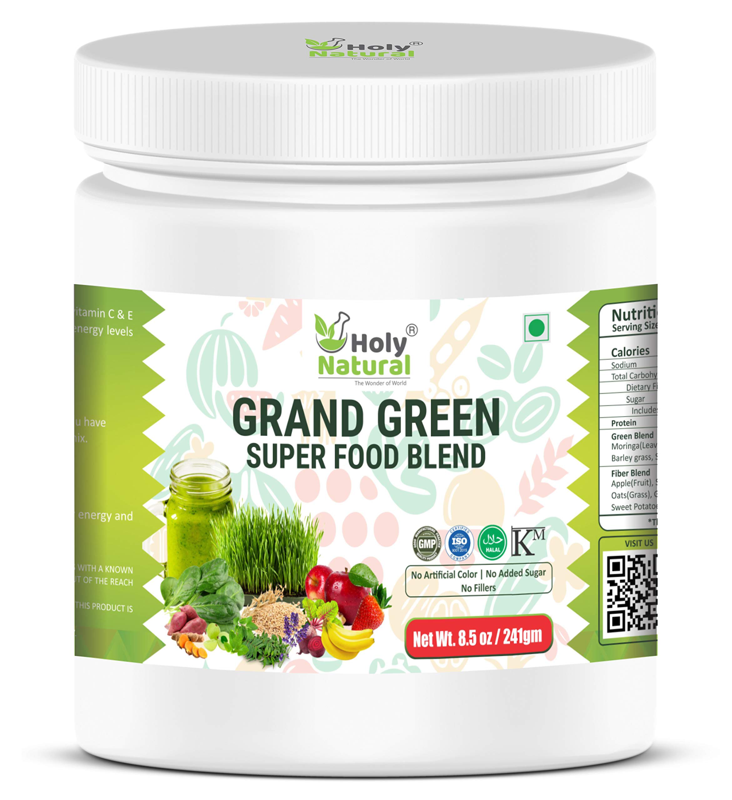 Grand Green Super Food Blend – 241 gm I 30 Serving I Rich in Vitamin C & E I Immunity & Energy Booster I Fat Burner I Supper Nutrients Blend of Herbal, Fruit & Vegetable (B09BCKJ3NV) Amazon Price History, Amazon Price Tracker