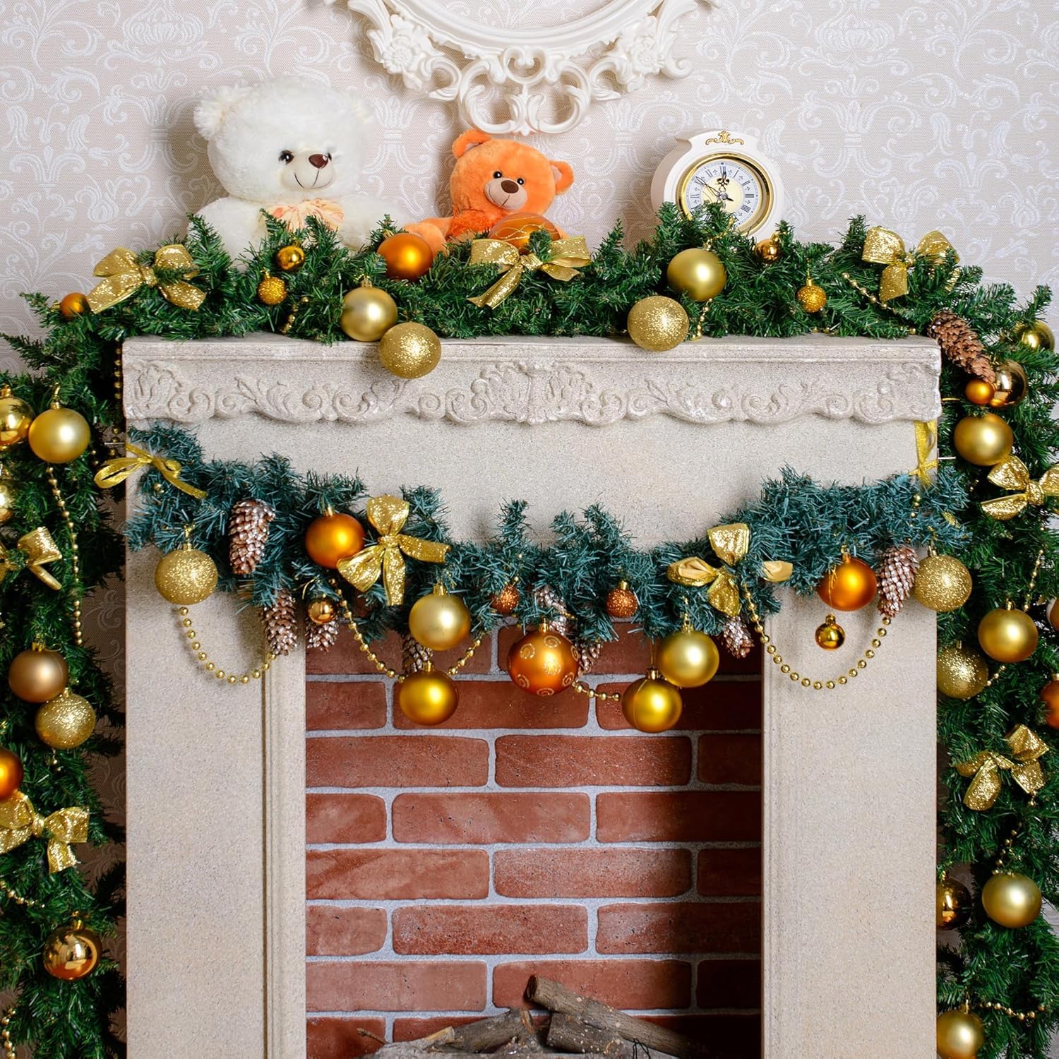 Ghirlanda Di Perline Per Albero Di Natale - 5 Metri In Plastica Oro - Perline Da 5mm Per Decorazioni Fai Da Te