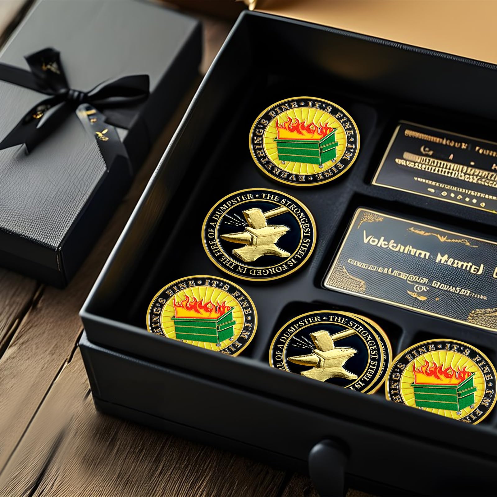 Dumpster Fire Challenge コイン 面白い デスクアクセサリー 陽気な同僚 Go Away Token 陽気なメダリオン  インスピレーション オフィスギフト スタッフ 感謝ギフト 男性 女性