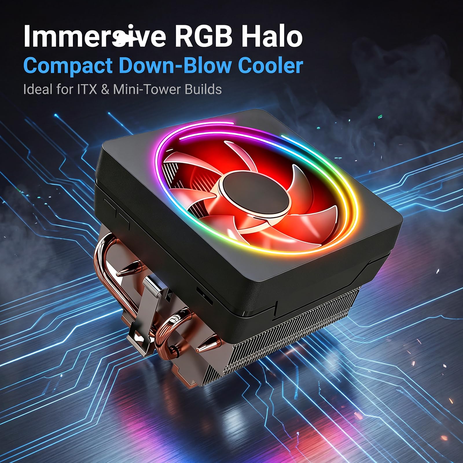 Sostituzione CPU Wraith Cooler Prisma Alluminio Dissipatore di Calore Base Core Rame 4-Pin PWM 95mm Fan Pre-Applicato Pasta Termica per AMD Socket AM5 AM4 AM3 AM2 Ryzen 1700X 1800X 2700X 3700X 4700X