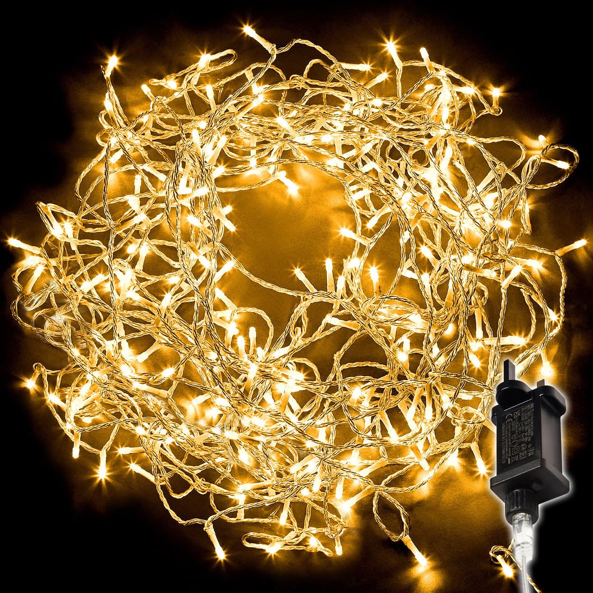 Netta 500Led 50M Fairy String Lights With Clear CableWarm White Christmas Tree Lights from B&Q