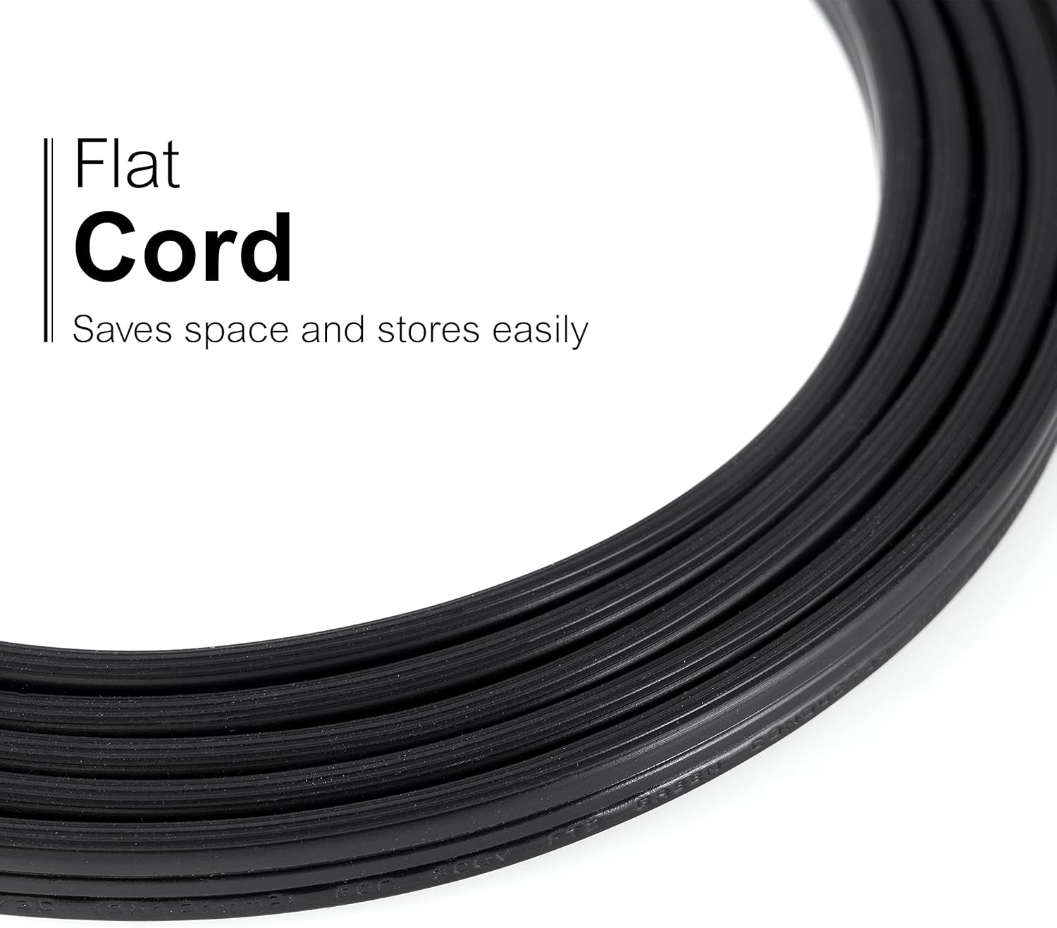 GE 3-Outlet Flat Extension Cord - 3 Ft Grounded With Multiple Outlets, 3 Prong Extender, Flat Plug Power Strip, Indoor, 16 Gauge, UL Listed, 2 Pack, Black (69884)