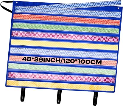 Sinload 48 x 39 inch Bulletin Board Border Storage, Foldable Border Storage Pocket Chart, Bulletin Board Borders and Wall Borders, Classroom Organizer with Storage Pockets for Teacher