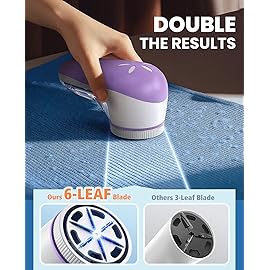 POPCHOSE Fabric Shaver, Lint Remover for Clothes, Electric Lint Shaver with 6-Leaf Blades, Sweater Shavers to Remove Pilling for Clothing, Couch, Furniture, Fuzz, Lint Ball, Bobbles, Violet Purple