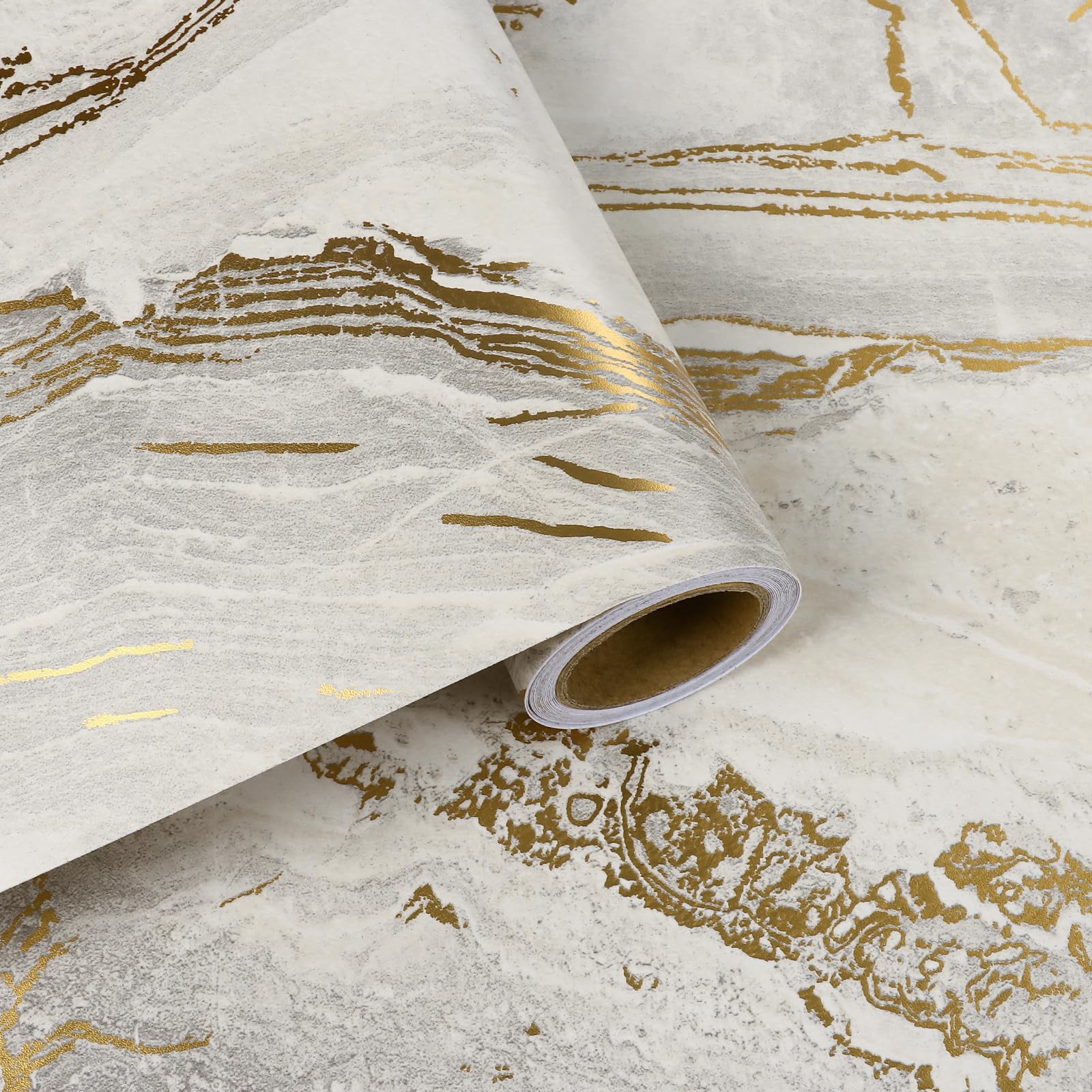 Panel De Pared De Vinilo Mármol Y Oro De Moda