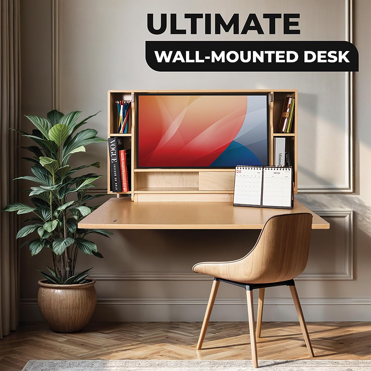 Wall Mounted Folding Desk 36 Inch for Small Spaces