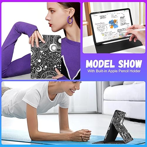 Miniatura 6 de Funda para iPad Air de 11 pulgadas (M2M3), Air de 54 generación de 10.9, Pro de 11 pulgadas, linda funda para niños, mujeres, niñas, portalápices de