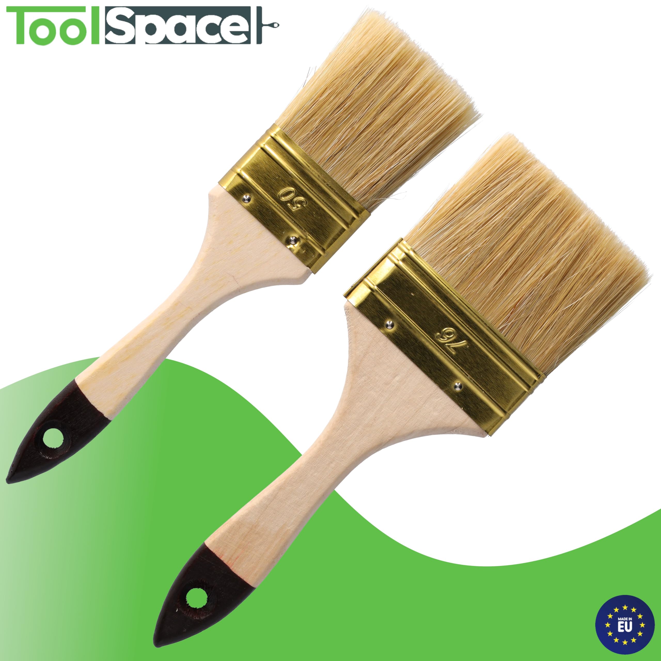 ToolSpace Pędzle Angielskie Profesjonalne 25mm/ 36mm/50mm/76mm pędzel malarski – do farb, lakierów, gruntów i emalii – idealne do domu warsztatu i zastosowań profesjonalnych – wszechstronne trwałe