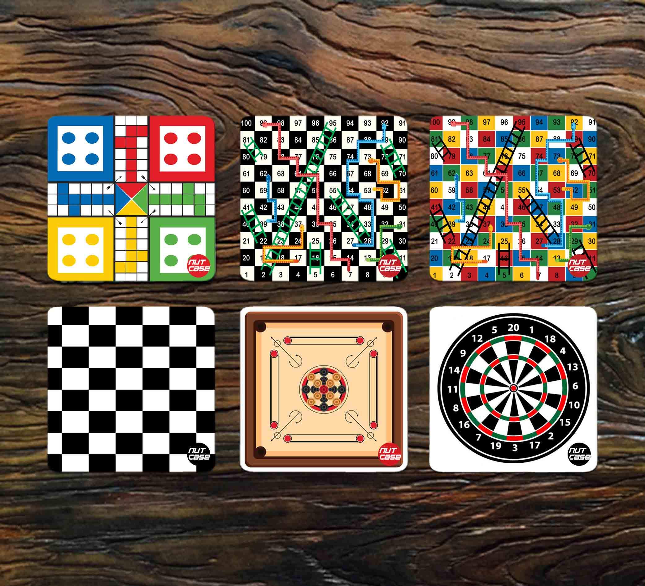 Nutcase Designer Gaming Bar Table Coasters Bar Drinking Accessories Board Games Coasters Placemat - Fun Unique Gifts
